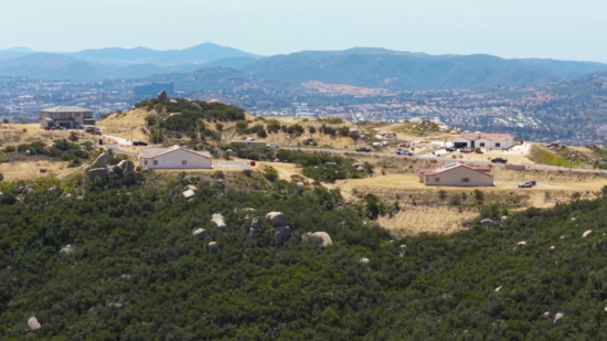 New homes in the hills of Escondido with mountain, city and ocean views