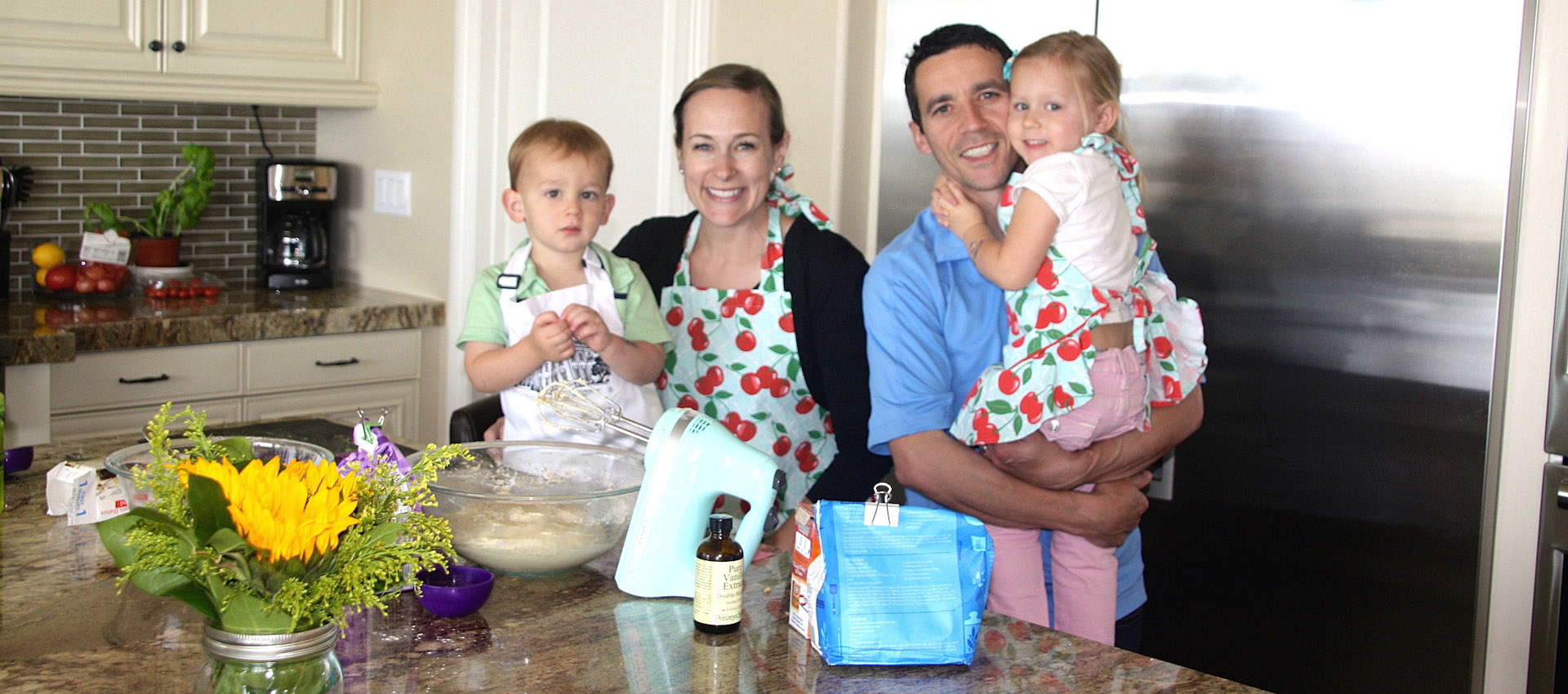 Hervieux Family in Kitchen