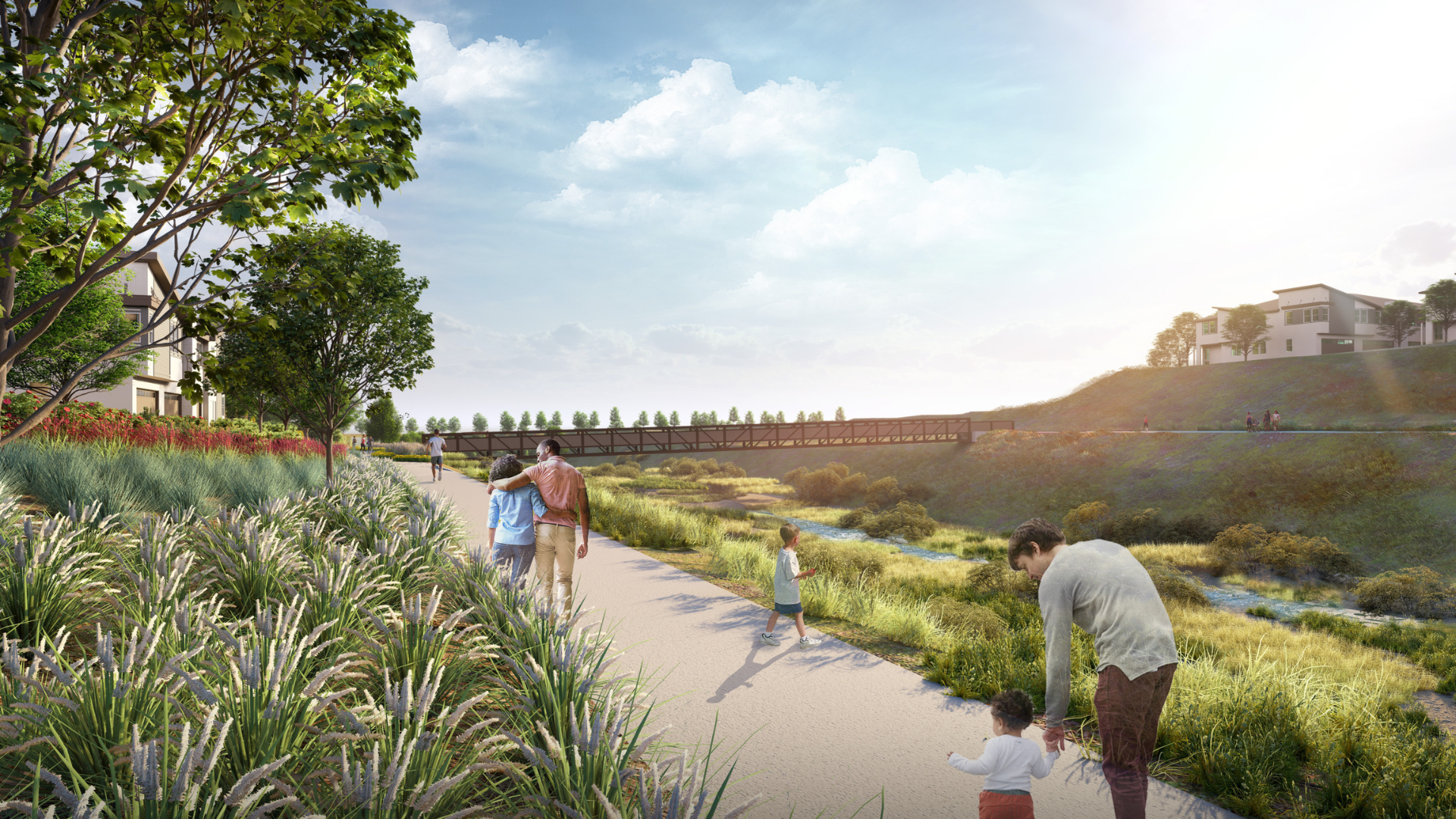 Rendering image of the future trails at 3Roots