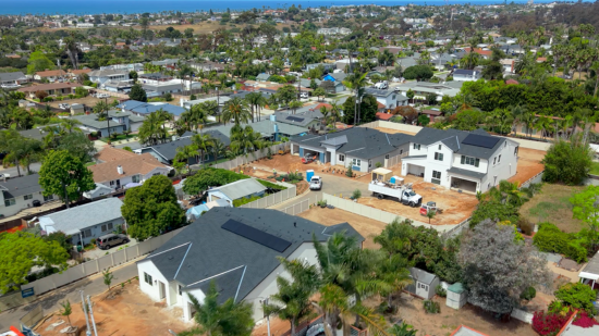 Luxury, new homes in Oceanside, California. 