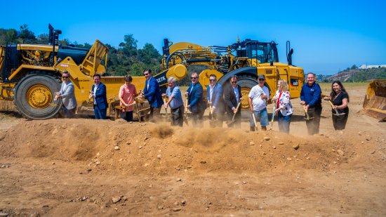 Image of the 3Roots team and city of San Diego breaking ground on the park